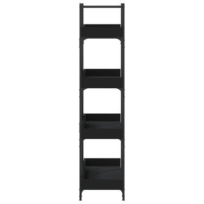 Libreria a 4 Ripiani Nera 100x33x145,5 cm in Legno Multistrato | homemem39