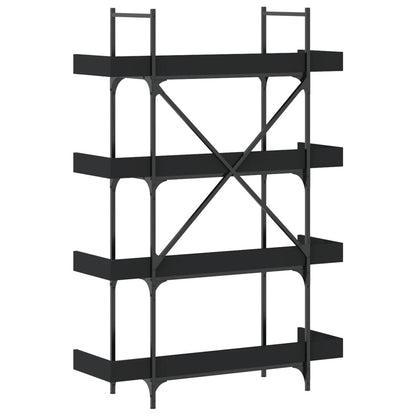 Libreria a 4 Ripiani Nera 100x33x145,5 cm in Legno Multistrato | homemem39