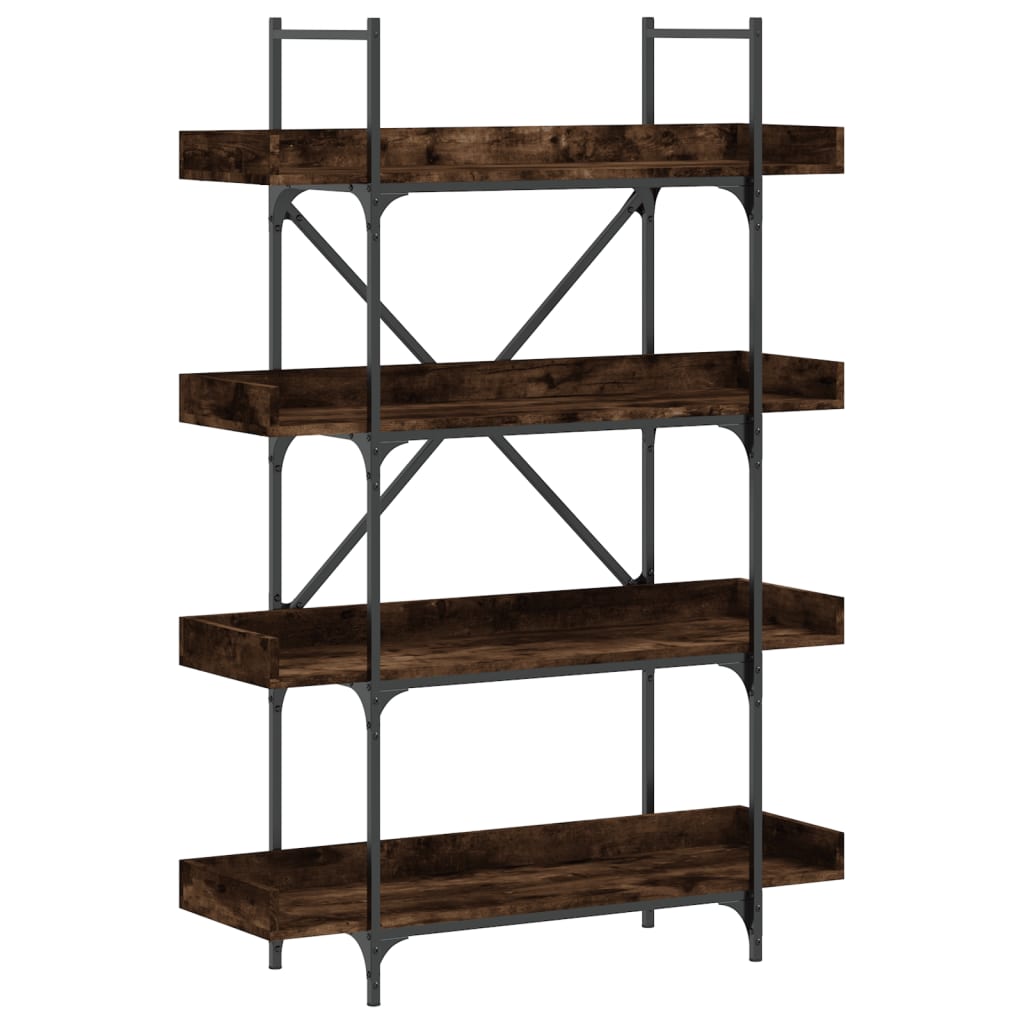 Libreria 4 Ripiani Rovere Fumo 100x33x145,5cm Legno Multistrato | homemem39