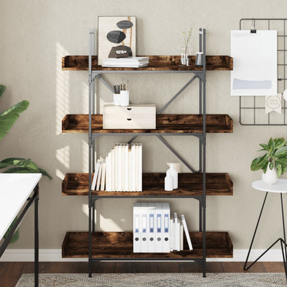 Libreria 4 Ripiani Rovere Fumo 100x33x145,5cm Legno Multistrato | homemem39