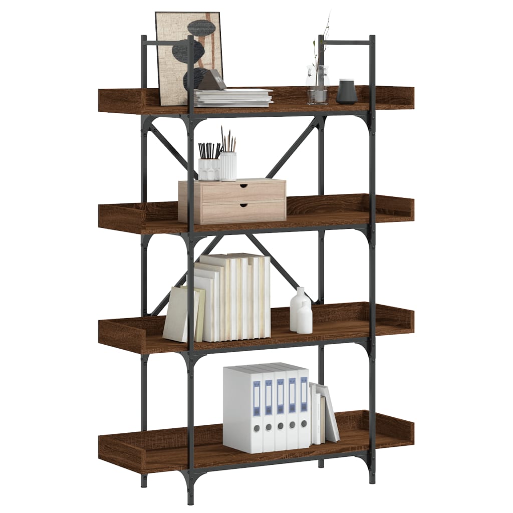 Libreria 4Ripiani Rovere Marrone 100x33x145,5 Legno Multistrato | homemem39
