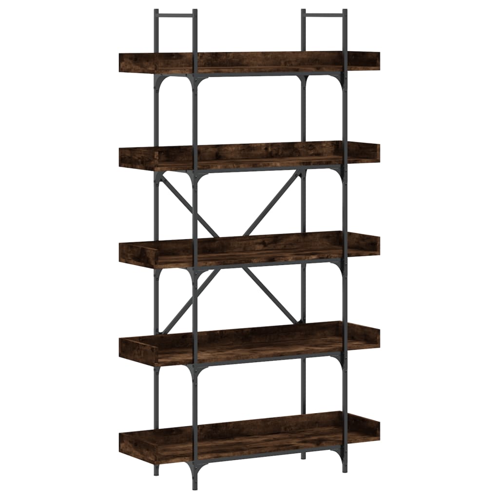 Libreria 5 Ripiani Rovere Fumo 100x33x180,5cm Legno Multistrato | homemem39