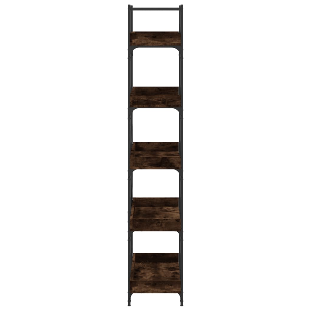 Libreria 5 Ripiani Rovere Fumo 100x33x180,5cm Legno Multistrato | homemem39