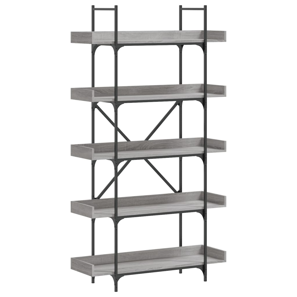 Libreria 5 Ripiani Grigio Sonoma 100x33x180,5 Legno Multistrato | homemem39
