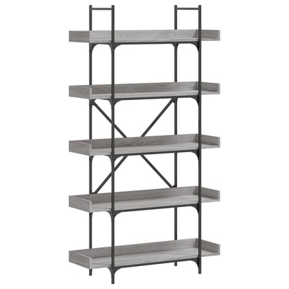 Libreria 5 Ripiani Grigio Sonoma 100x33x180,5 Legno Multistrato | homemem39