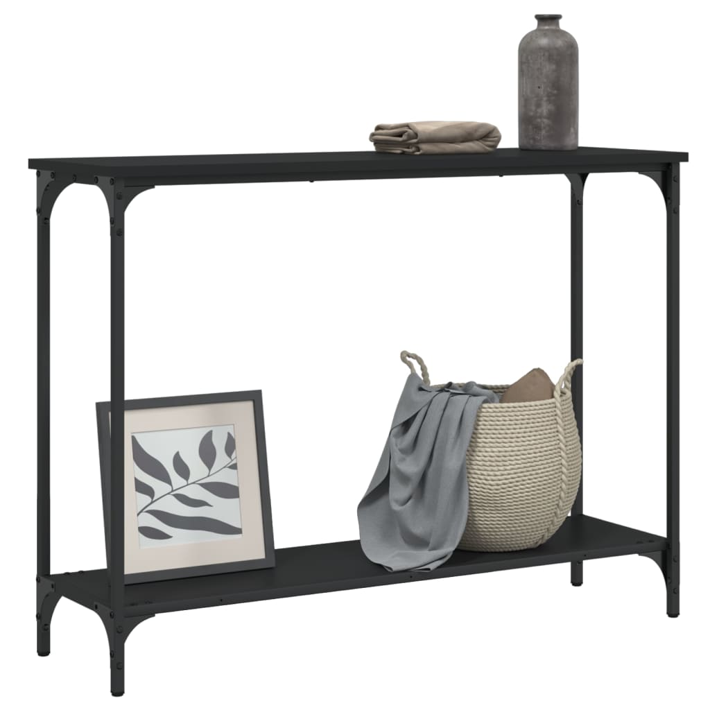 Tavolino Consolle Nero 101x30,5x75 cm in Legno Multistrato - homemem39