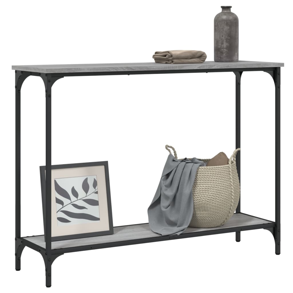 Tavolino Consolle Grigio Sonoma 101x30,5x75cm Legno Multistrato - homemem39