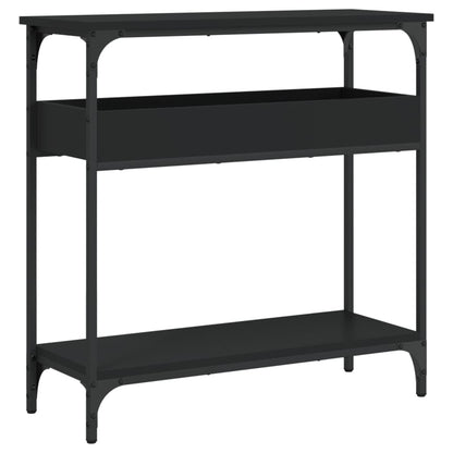 Tavolo Consolle con Ripiano Nero 75x29x75cm Legno Multistrato | homemem39