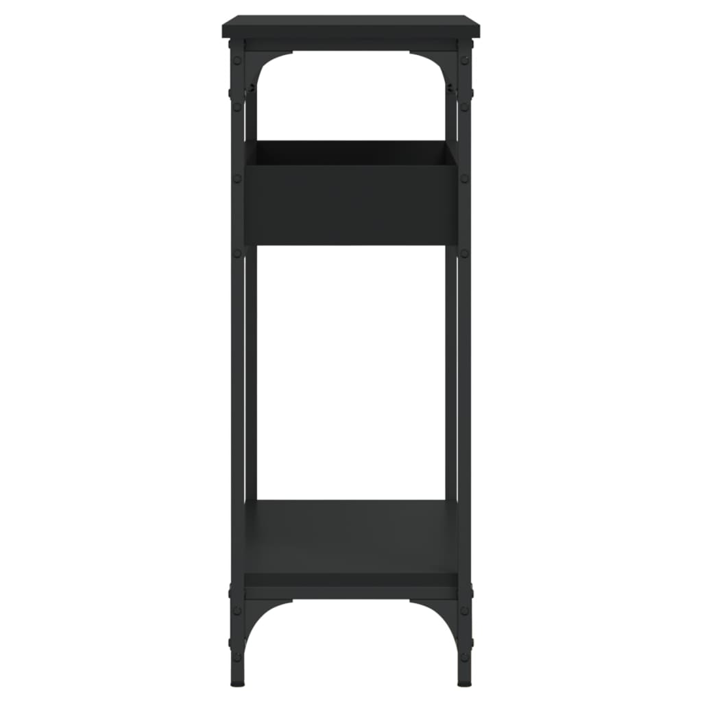 Tavolo Consolle con Ripiano Nero 75x29x75cm Legno Multistrato | homemem39