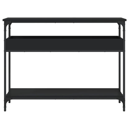 Tavolo Consolle con Ripiano Nero 100x29x75cm Legno Multistrato | homemem39