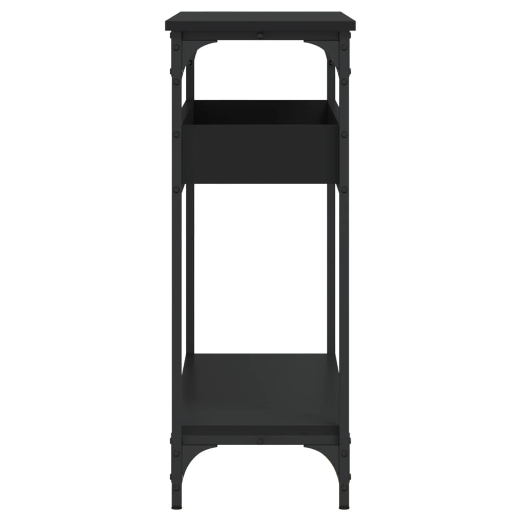 Tavolo Consolle con Ripiano Nero 100x29x75cm Legno Multistrato - homemem39