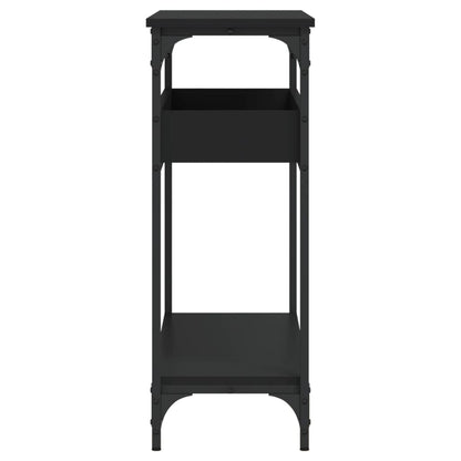 Tavolo Consolle con Ripiano Nero 100x29x75cm Legno Multistrato - homemem39