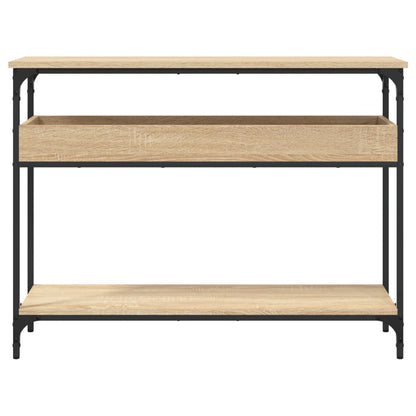 Tavolo Consolle con Ripiano Rovere Sonoma 100x29x75cm Legno Aggregato | homemem39