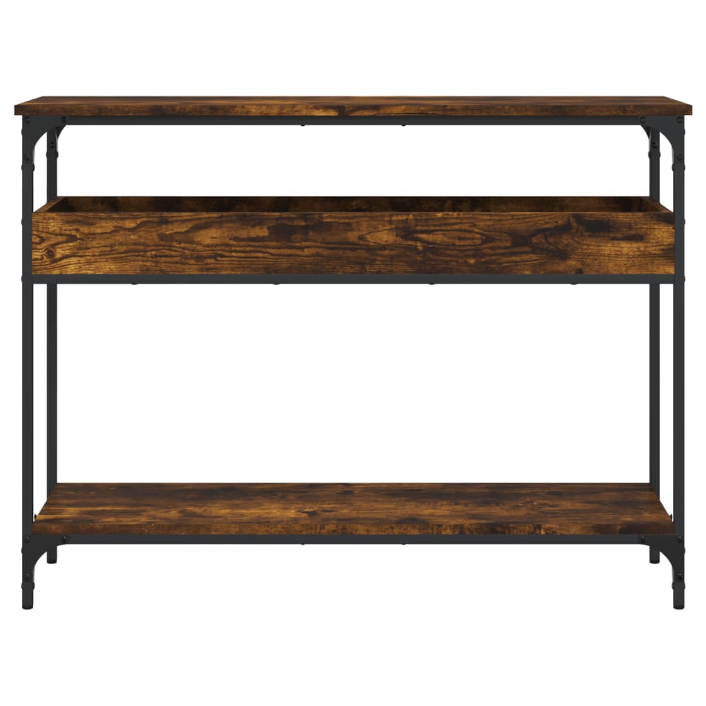 Tavolo Consolle Ripiano Rovere Fumo 100x29x75 Legno Multistrato | homemem39