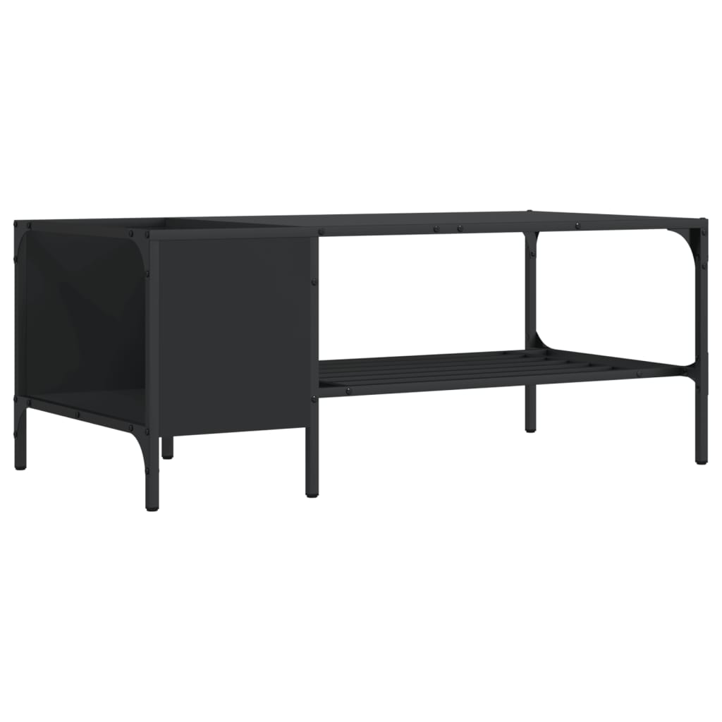 Tavolino Salotto con Ripiano Nero 100x51x40cm Legno Multistrato | homemem39