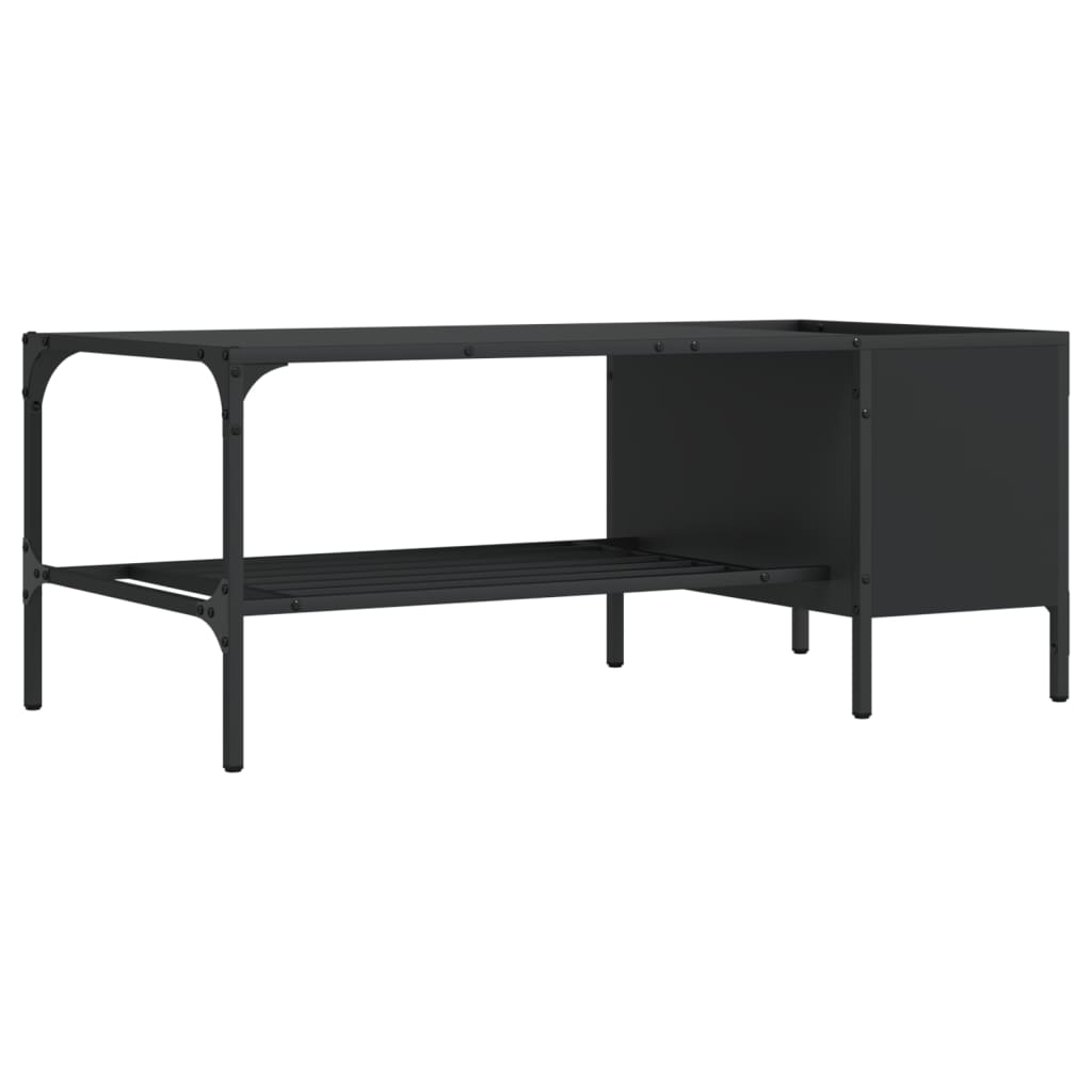 Tavolino Salotto con Ripiano Nero 100x51x40cm Legno Multistrato | homemem39