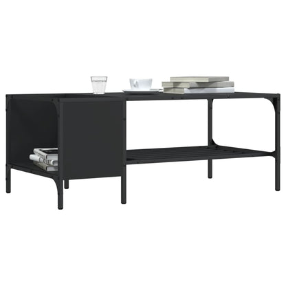 Tavolino Salotto con Ripiano Nero 100x51x40cm Legno Multistrato | homemem39