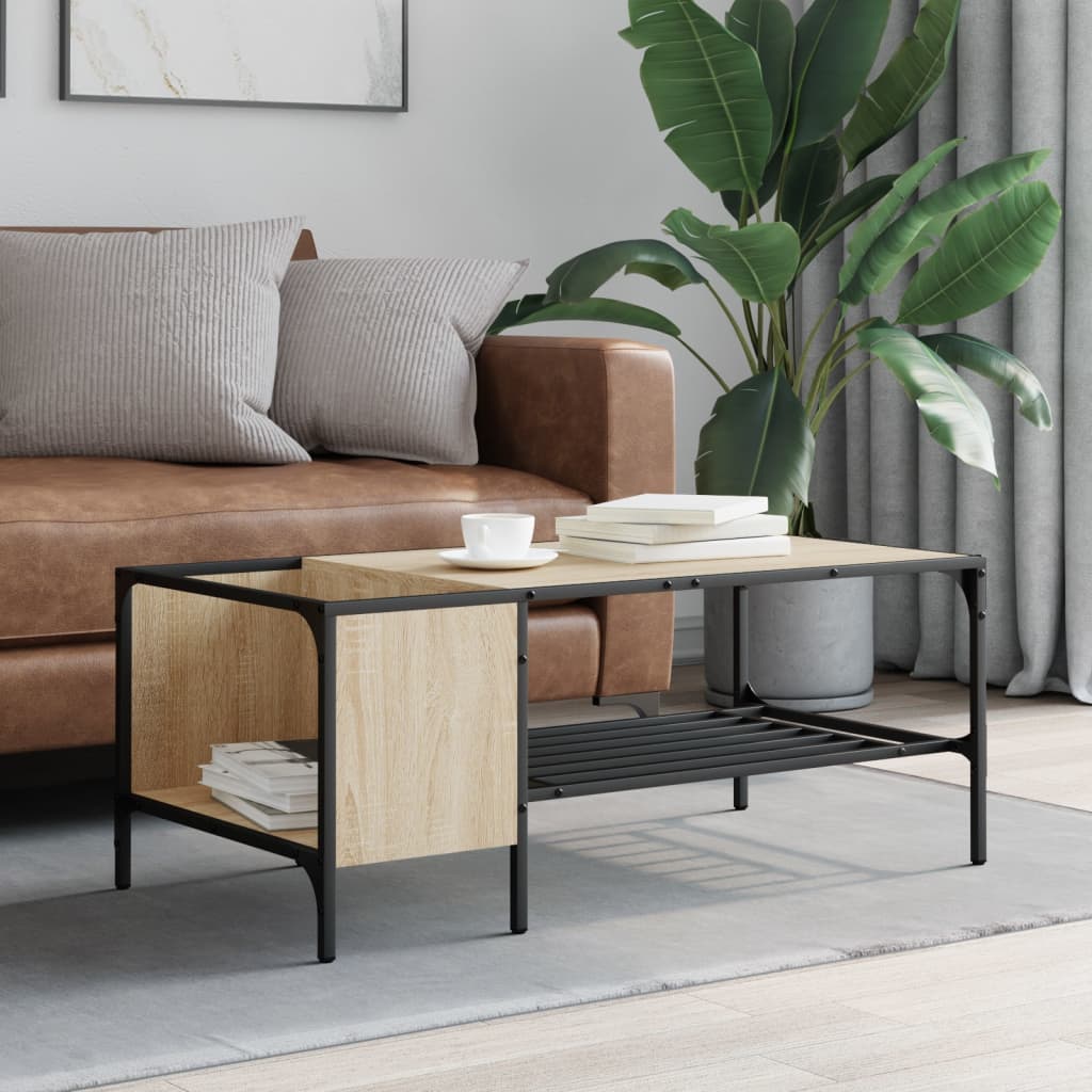 Tavolino Salotto Ripiano Rovere Sonoma 100x51x40cm Multistrato | homemem39
