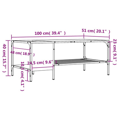 Tavolino Salotto Ripiano Rovere Marrone 100x51x40cm Multistrato | homemem39