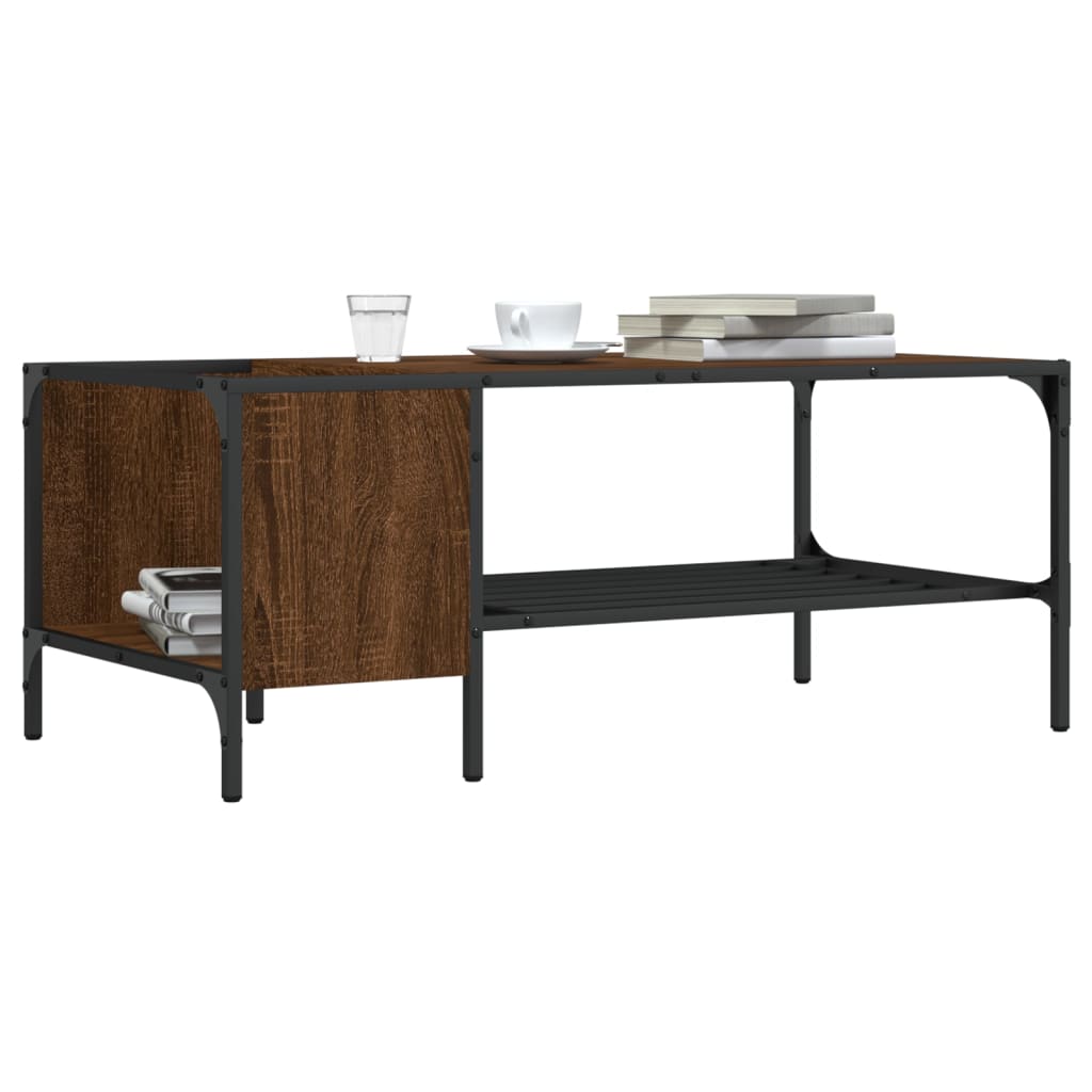 Tavolino Salotto Ripiano Rovere Marrone 100x51x40cm Multistrato | homemem39