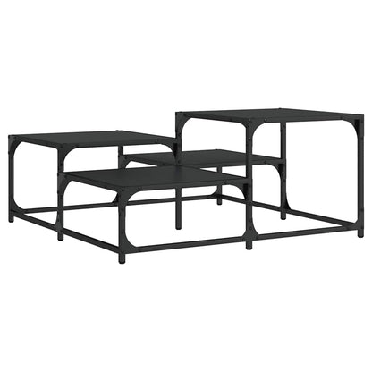 Tavolino da Salotto Nero 87,5x87,5x40 cm in Legno Multistrato | homemem39