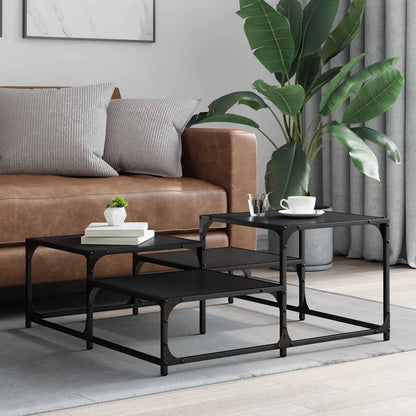 Tavolino da Salotto Nero 87,5x87,5x40 cm in Legno Multistrato | homemem39