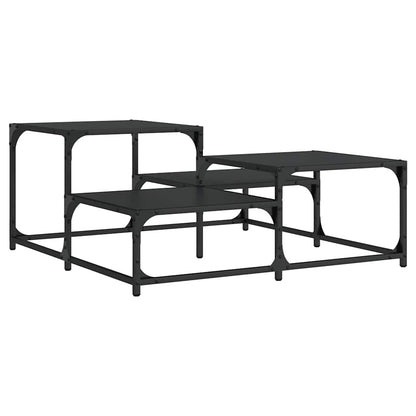 Tavolino da Salotto Nero 87,5x87,5x40 cm in Legno Multistrato | homemem39