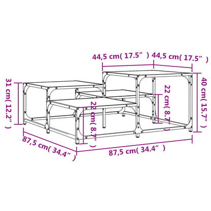 Tavolino Salotto Rovere Sonoma 87,5x87,5x40cm Legno Multistrato