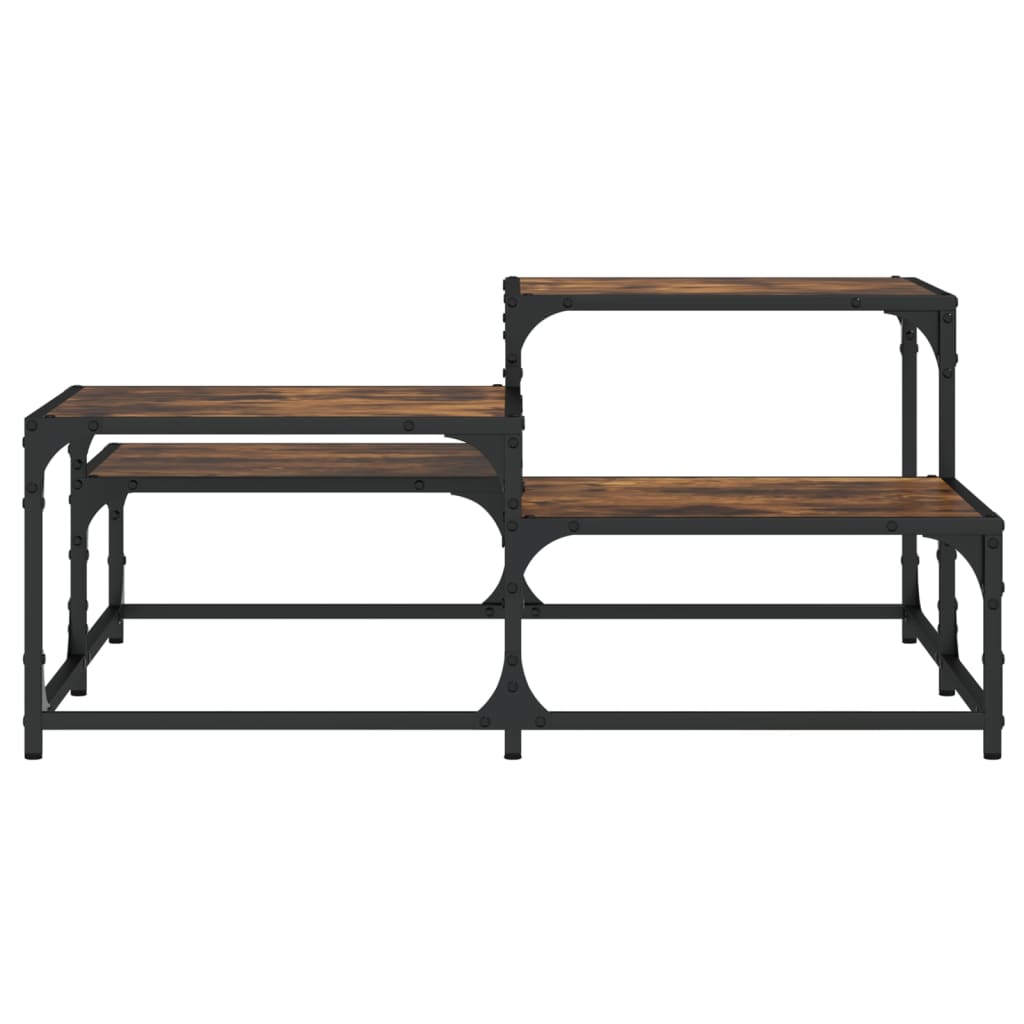 Tavolino Salotto Rovere Fumo 87,5x87,5x40 cm Legno Multistrato | homemem39