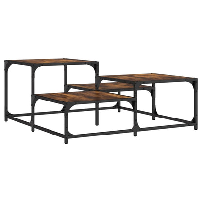 Tavolino Salotto Rovere Fumo 87,5x87,5x40 cm Legno Multistrato | homemem39