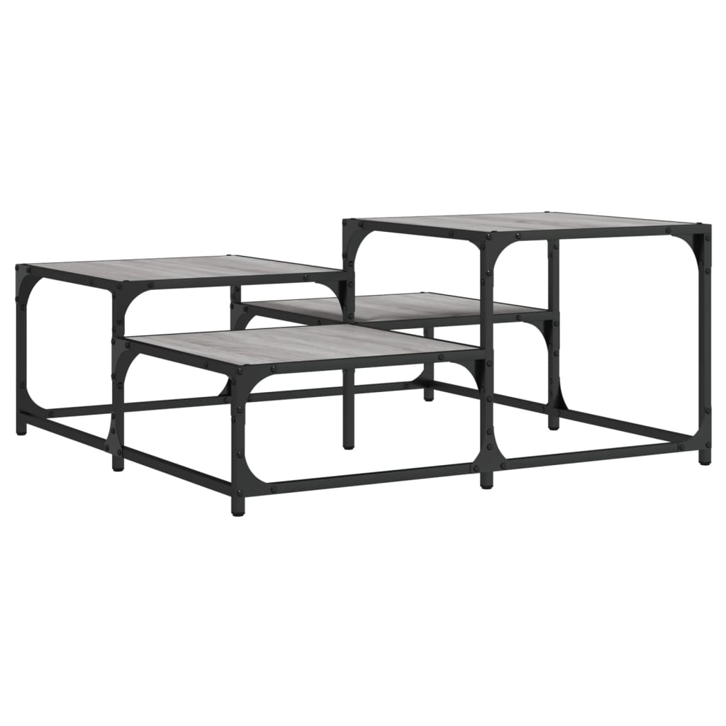 Tavolino Salotto Grigio Sonoma 87,5x87,5x40cm Legno Multistrato | homemem39