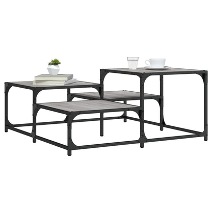 Tavolino Salotto Grigio Sonoma 87,5x87,5x40cm Legno Multistrato | homemem39