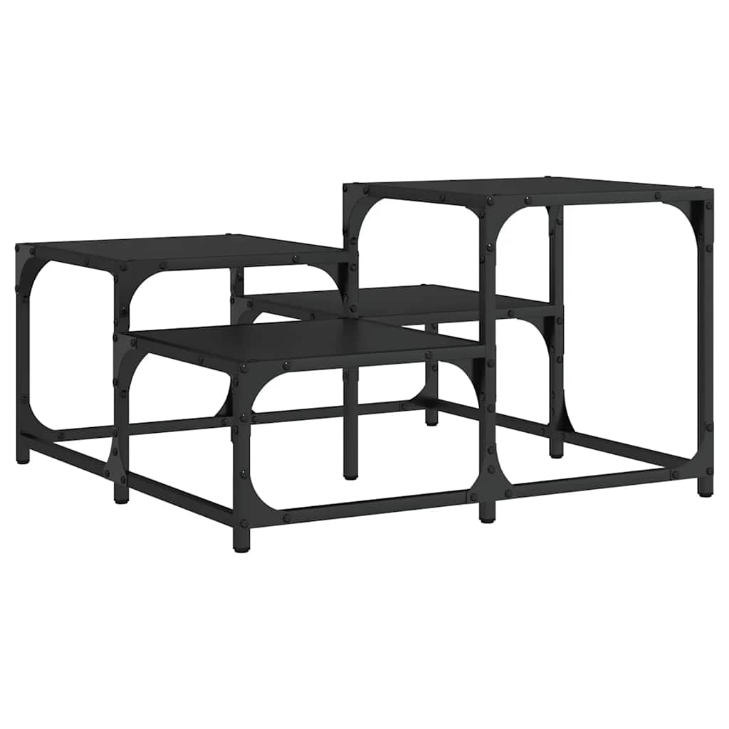 Tavolino da Salotto Nero 68x68x40 cm in Legno Multistrato | homemem39