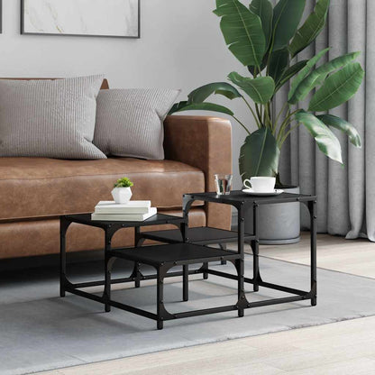 Tavolino da Salotto Nero 68x68x40 cm in Legno Multistrato | homemem39