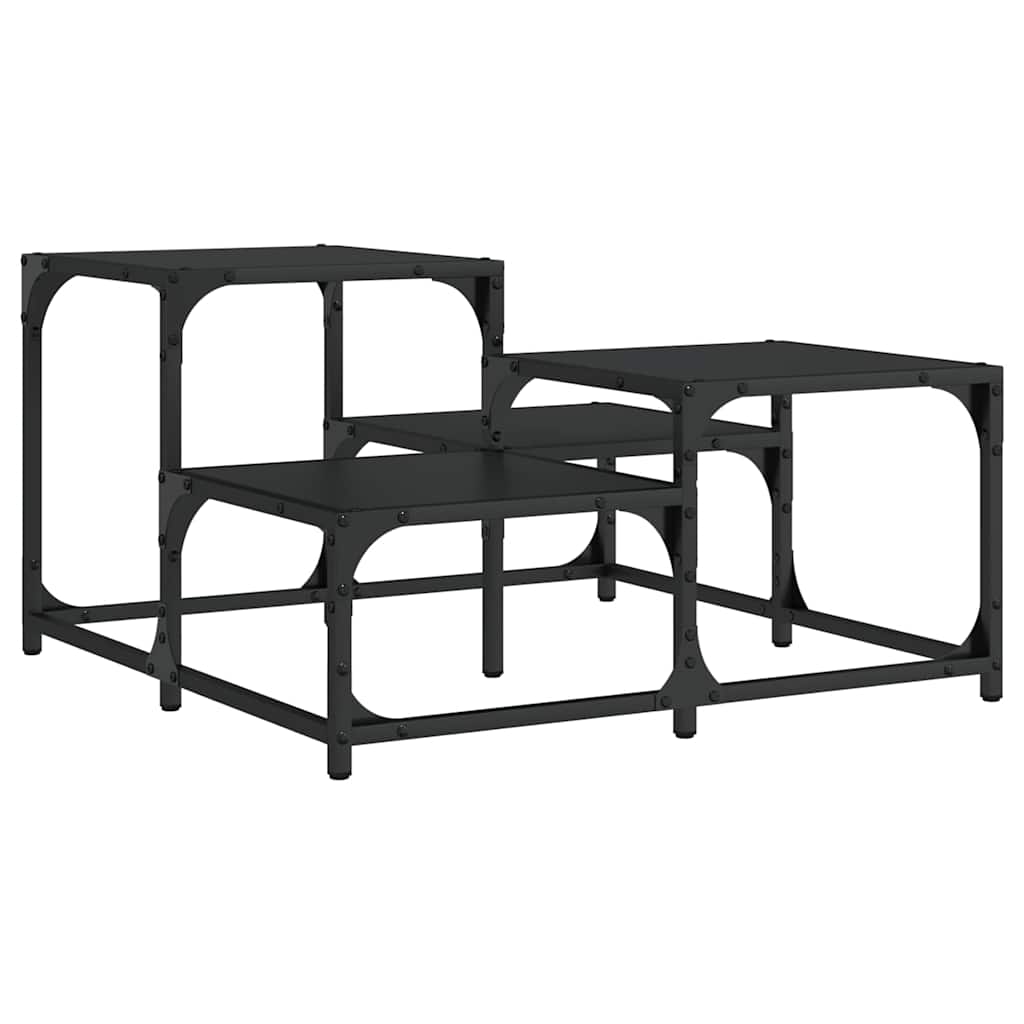 Tavolino da Salotto Nero 68x68x40 cm in Legno Multistrato | homemem39