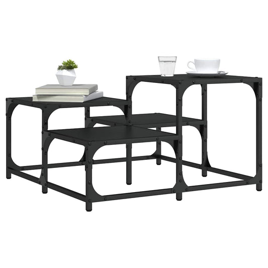 Tavolino da Salotto Nero 68x68x40 cm in Legno Multistrato | homemem39
