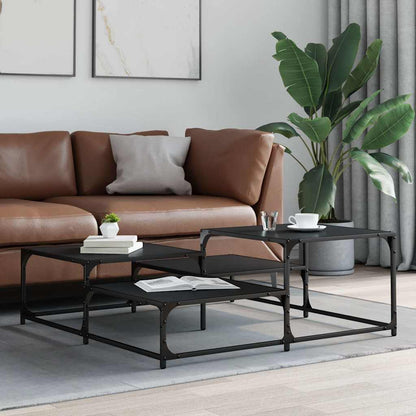 Tavolino da Salotto Nero 107x107x40 cm in Legno Multistrato | homemem39