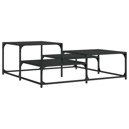 Tavolino da Salotto Nero 107x107x40 cm in Legno Multistrato | homemem39