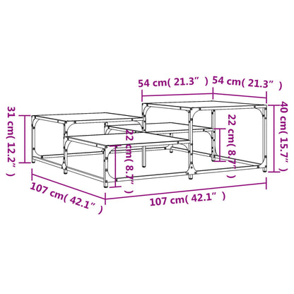 Tavolino Salotto Rovere Sonoma 107x107x40 cm Legno Multistrato | homemem39