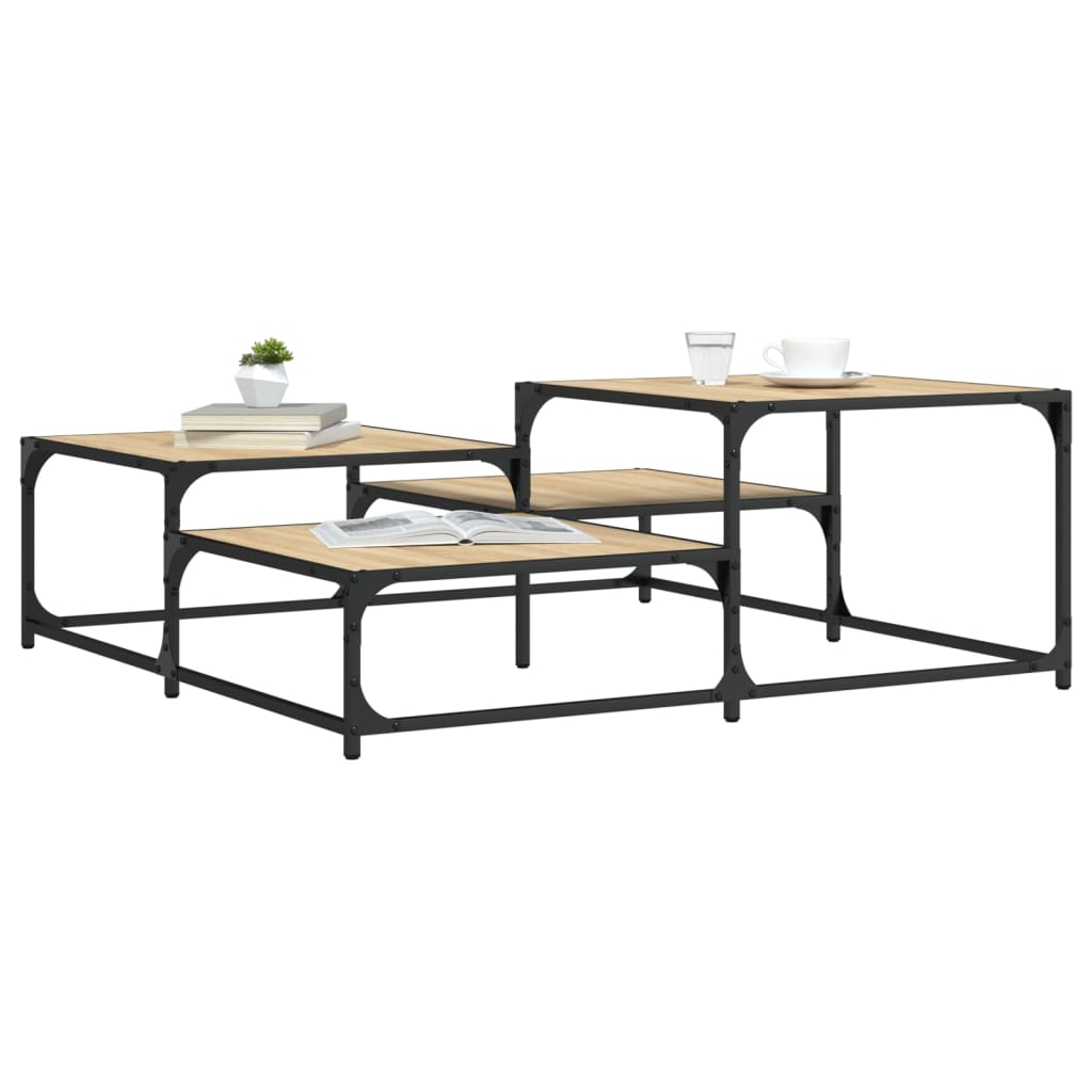 Tavolino Salotto Rovere Sonoma 107x107x40 cm Legno Multistrato | homemem39