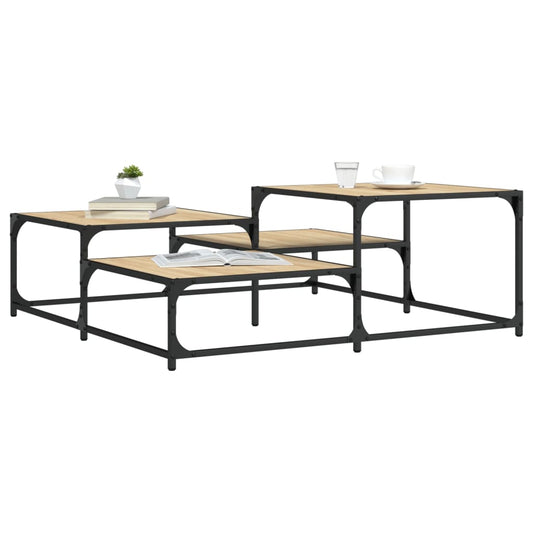Tavolino Salotto Rovere Sonoma 107x107x40 cm Legno Multistrato | homemem39