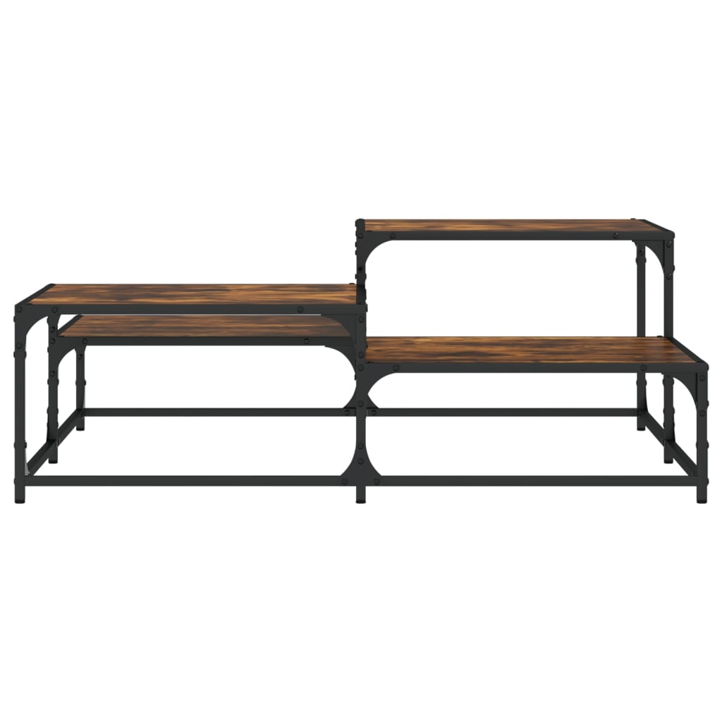 Tavolino da Salotto Rovere Fumo 107x107x40 cm Legno Multistrato | homemem39