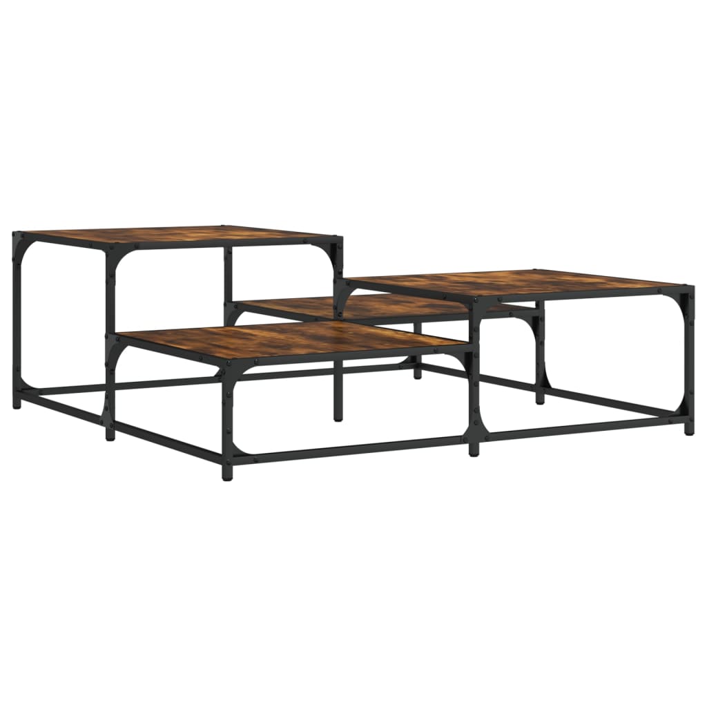 Tavolino da Salotto Rovere Fumo 107x107x40 cm Legno Multistrato | homemem39