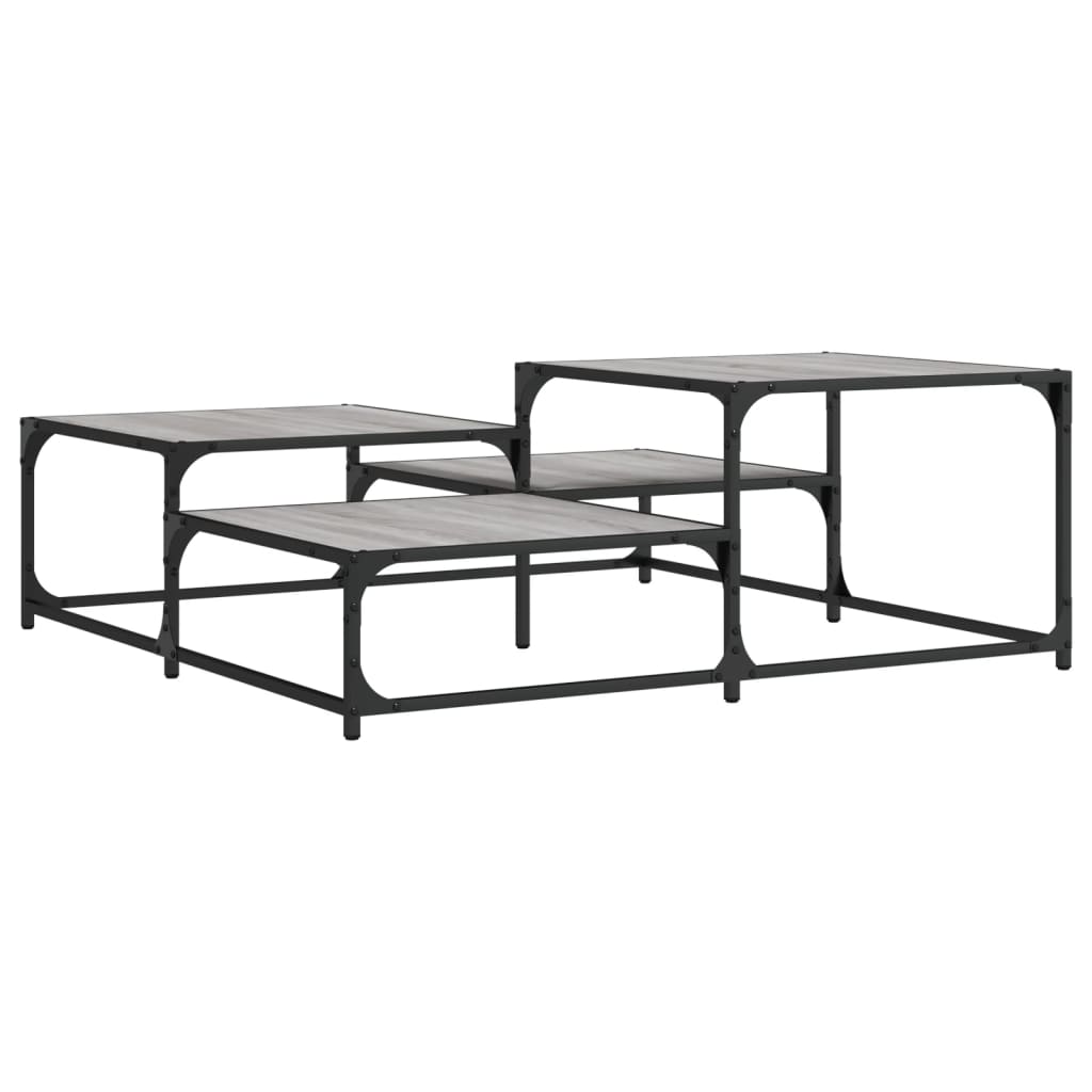 Tavolino Salotto Grigio Sonoma 107x107x40 cm Legno Multistrato | homemem39