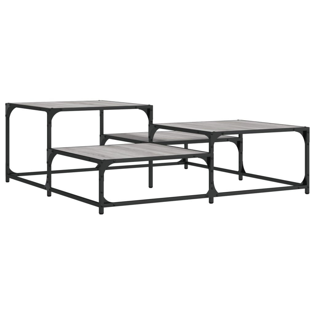 Tavolino Salotto Grigio Sonoma 107x107x40 cm Legno Multistrato | homemem39