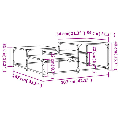 Tavolino Salotto Grigio Sonoma 107x107x40 cm Legno Multistrato | homemem39