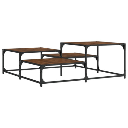 Tavolino Salotto Rovere Marrone 107x107x40 cm Legno Multistrato | homemem39