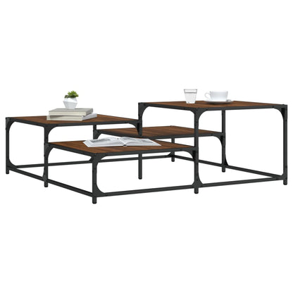 Tavolino Salotto Rovere Marrone 107x107x40 cm Legno Multistrato | homemem39