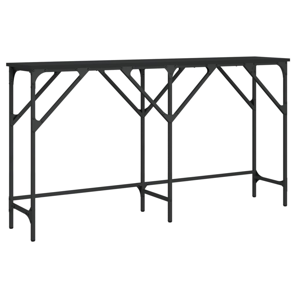 Tavolino Consolle Nero 140x29x75 cm in Legno Multistrato - homemem39