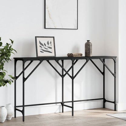 Tavolino Consolle Nero 140x29x75 cm in Legno Multistrato - homemem39